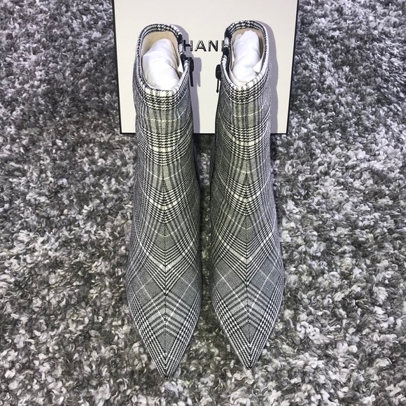 Jeffrey Campbell Sport Plaid Pointy Toe Bootie in Gray - Picture 6 of 17